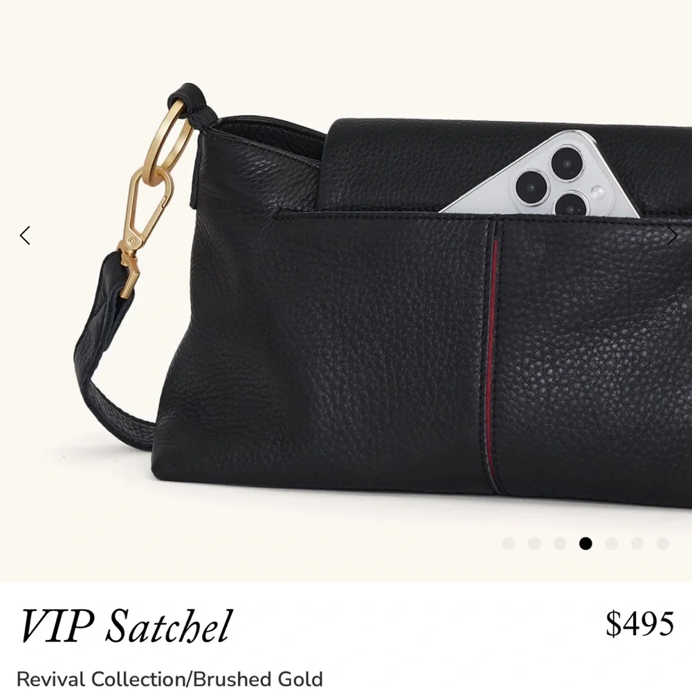 Hammitt Black Satchel with Gunmetal Gray Accents - Picture 6 of 13